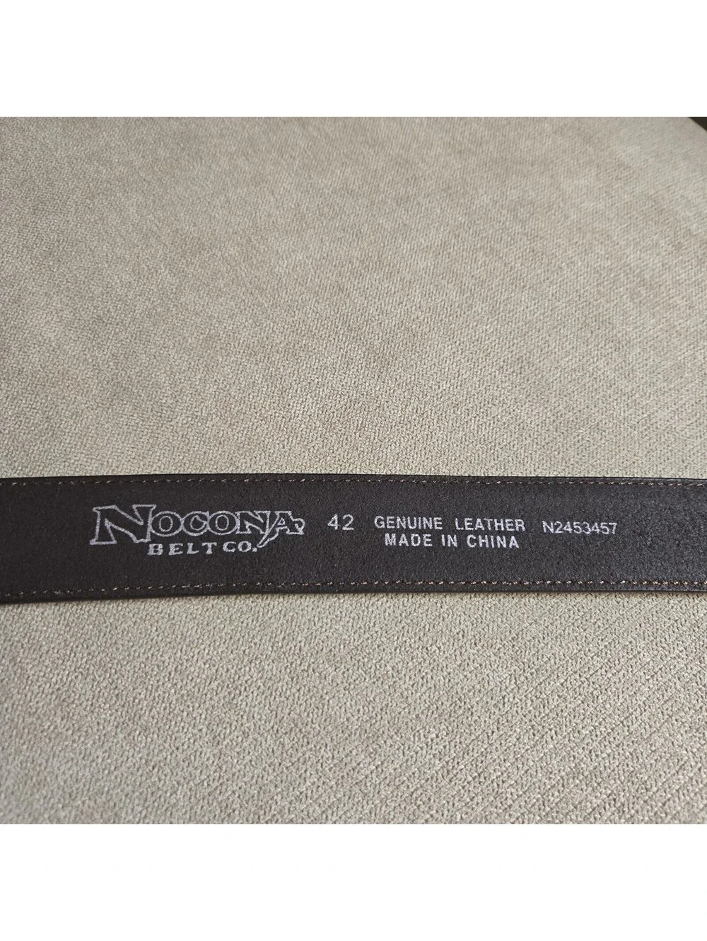 Nocona Men's Western Belt Brown Size 42 Genuine Leather Silver Buckle Adjustable